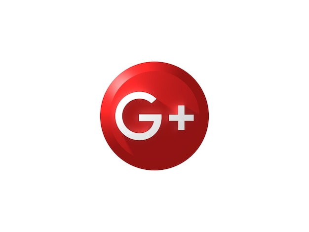 Vector knop 3d-pictogram google plus