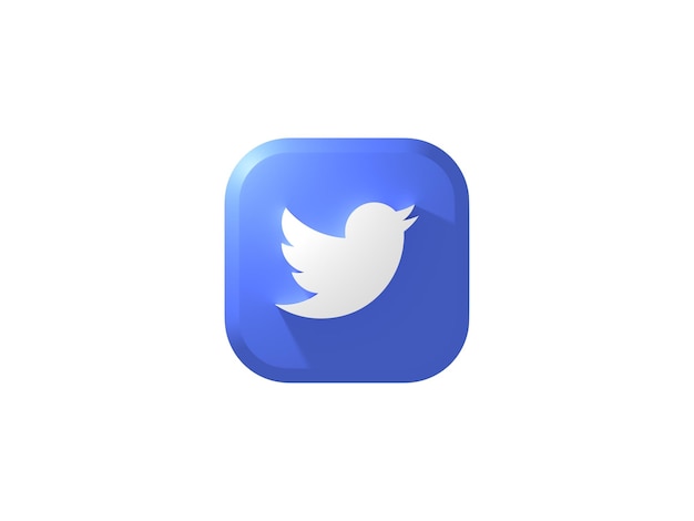 Knop 3D-pictogram Twitter