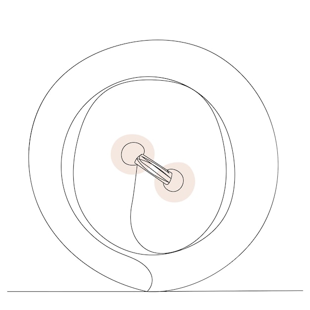 Vector knop tekenen door een ononderbroken lijn vector schets