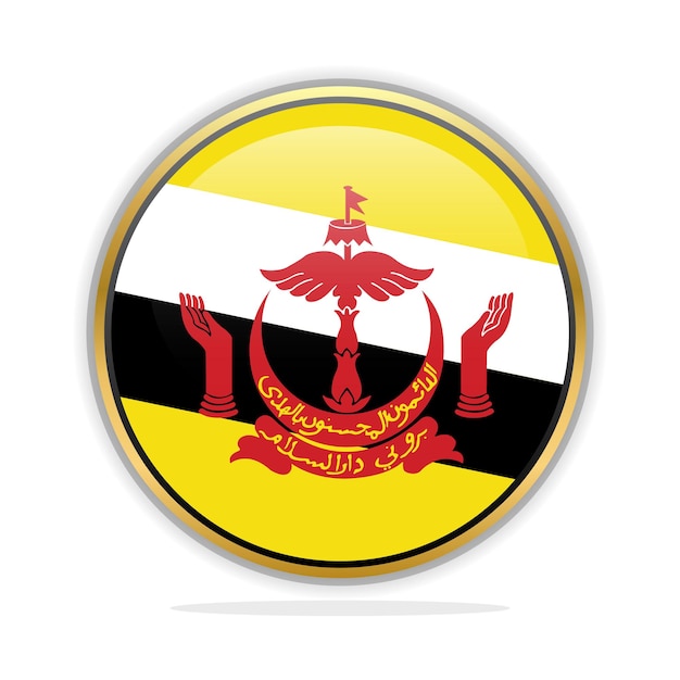 Knop vlag ontwerpsjabloon brunei