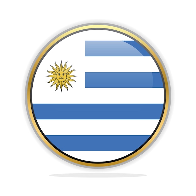 Knop Vlag Ontwerpsjabloon Uruguay