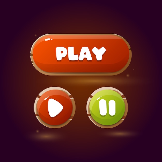 Knoppen voor mobiele games. UI game-ontwerp.