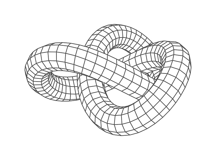 Vector knot grid abstract figure low poly geometric shape