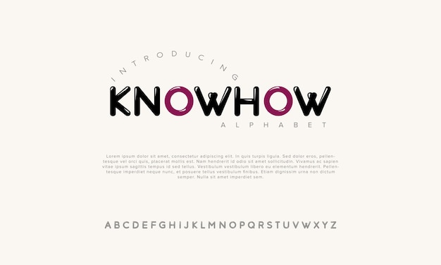 Vector knowhow vector alphabet font for logo design