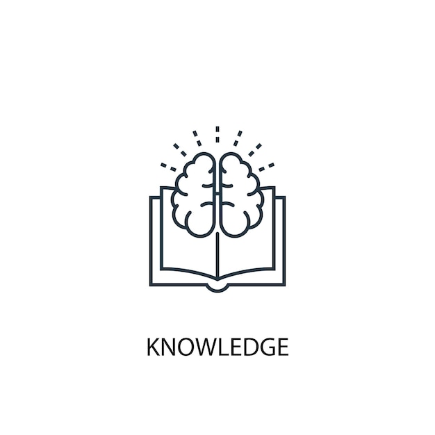 Knowledge concept line icon. simple element illustration. knowledge  concept outline symbol design. can be used for web and mobile ui/ux