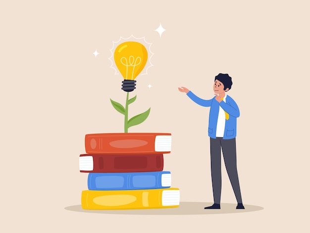 knowledge education or learning new skill to success study or library wisdom to create new idea