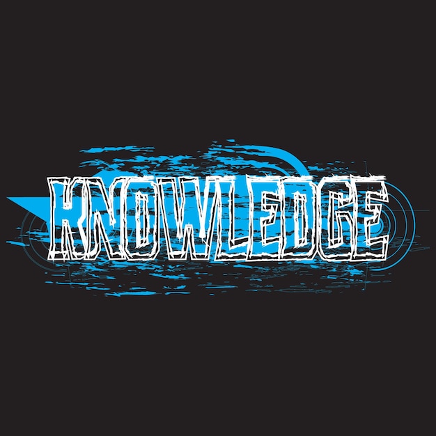 Vector knowledge lettering text effect typography dark t shirt design