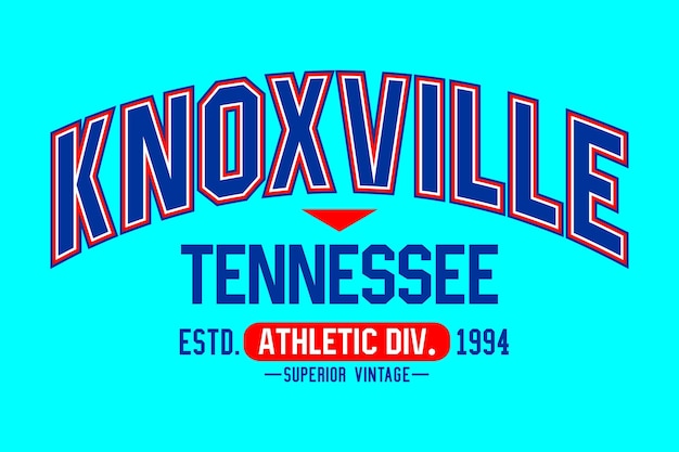 Knoxville Tennessee vintage college typografie voor t-shirts