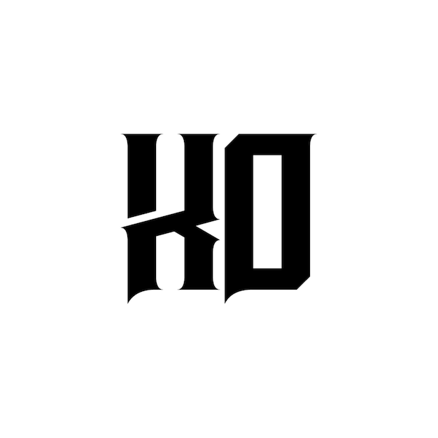 KO モノグラムロゴ デザイン文字 テキスト名 シンボル モノクロロゴタイプ アルファベット文字 シンプルロゴ