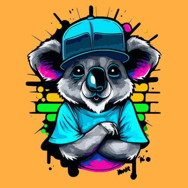 Koala in abstract graffiti style