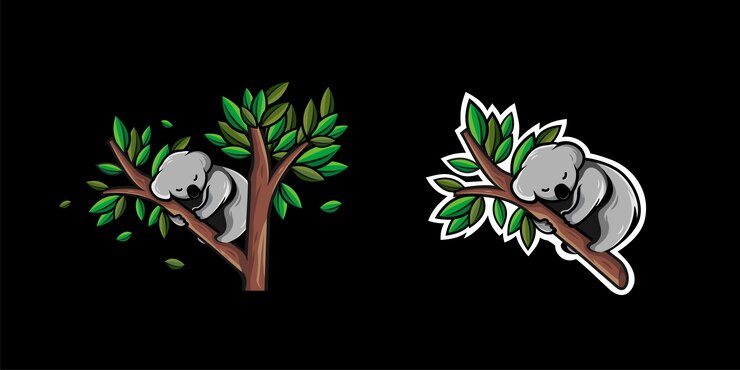 Vector koala animal sleep design 