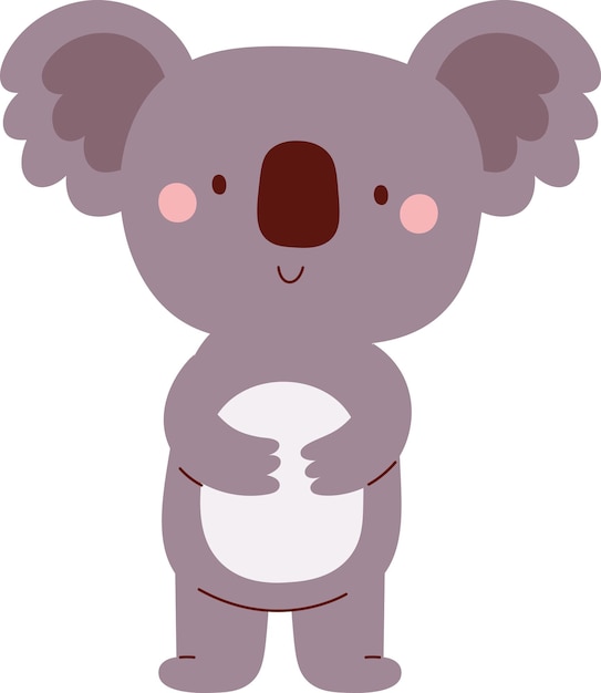 Vector koala animal standing