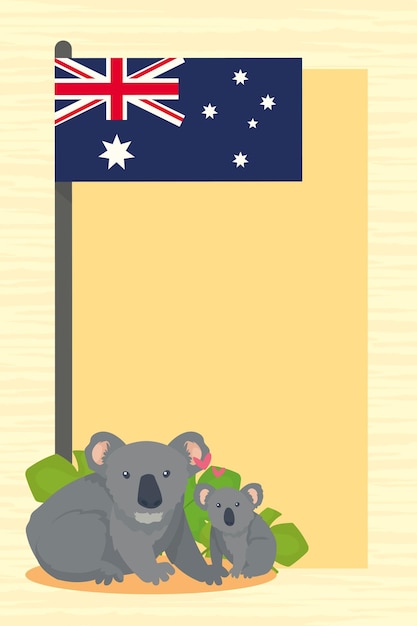 Koala and australian flag
