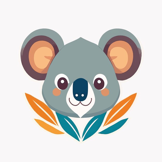 Vettore logo dell'orso koala su sfondo bianco