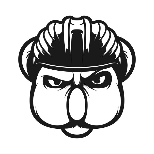 Vector koala bicycle helmet outline version