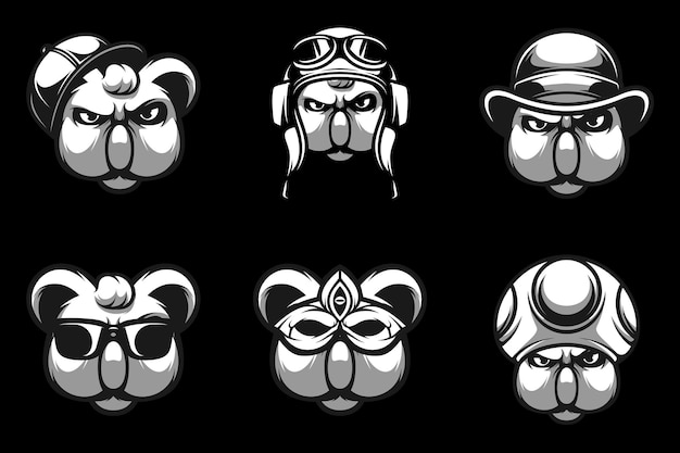 Vector koala bundle black and white