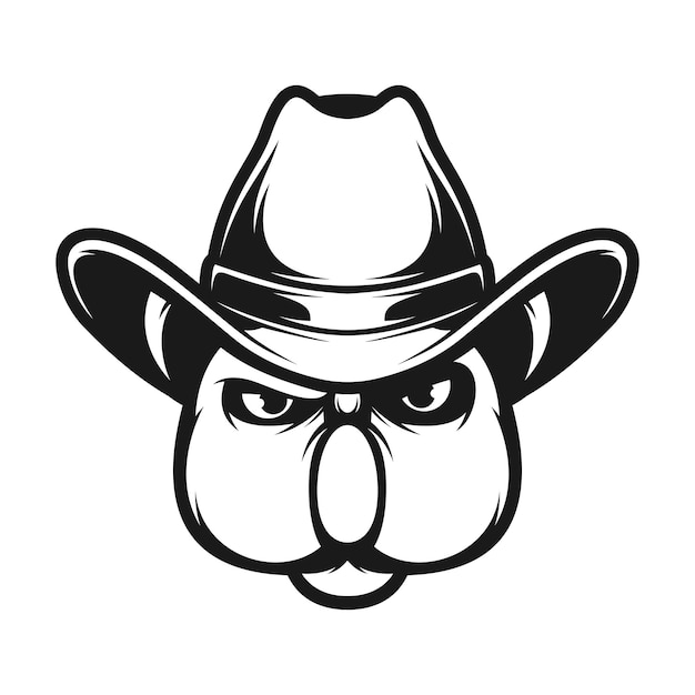 Vector koala cowboy outline version