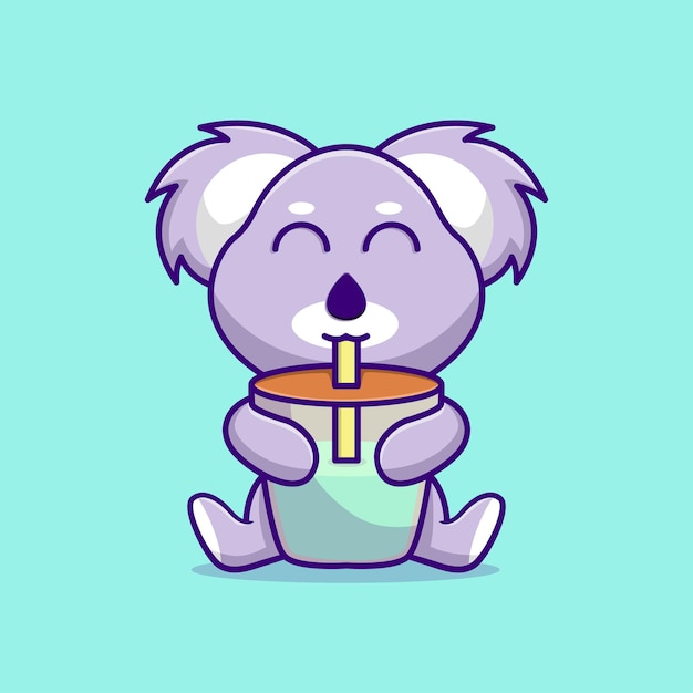 Vector koala en boba illustratie