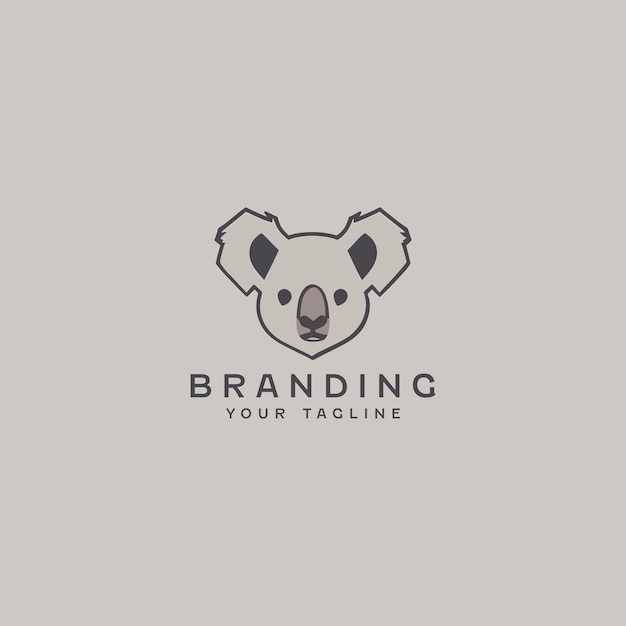 Modello di progettazione del logo della faccia di koala