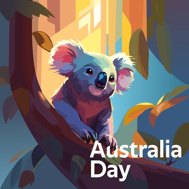 Koala in het bos voor Australië dag illustratie ontwerp