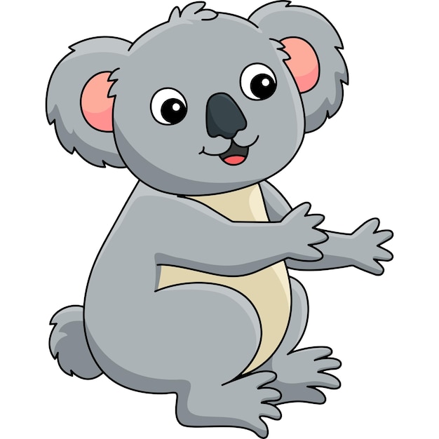 Koala Isolated Coloring Page for Kids