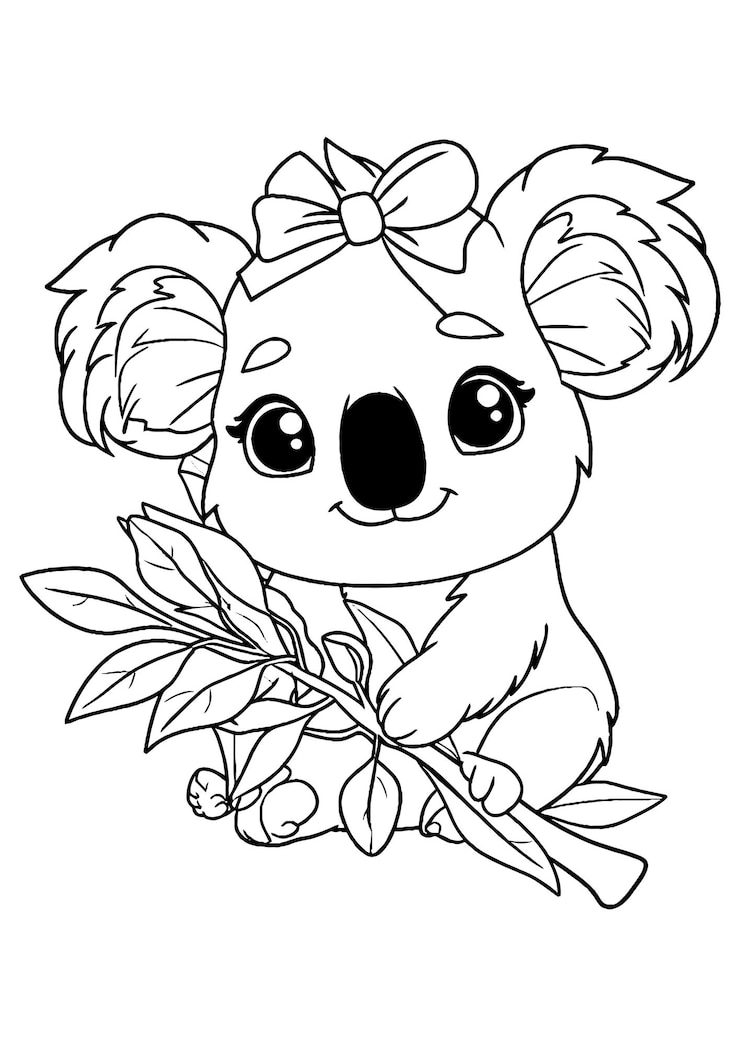 Vector koala kleurpagina koala lijnkunst koala kleurpapier
