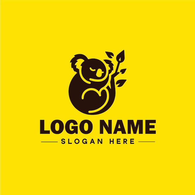 koala logo icon koala animal modern minimalist business logo editable vector