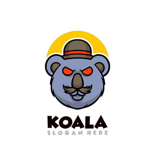 Design del logo della mascotte della mafia koala