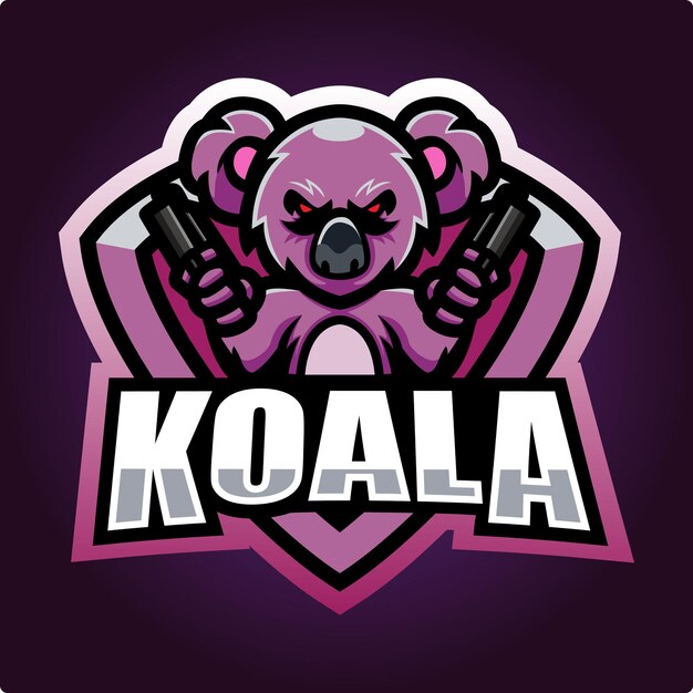 Koala mascot esport logo design