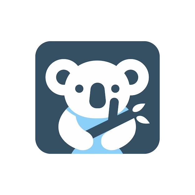 Koala minimalist logo vector illustrator