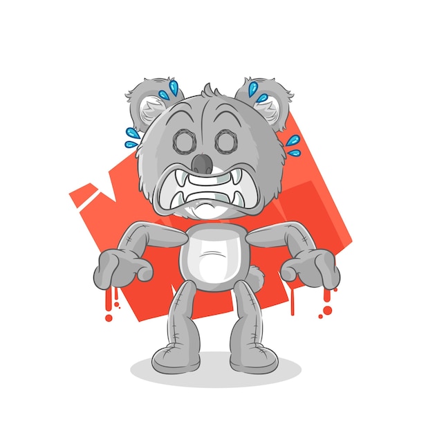 Koala monster vector cartoon character