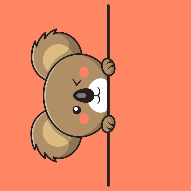 Koala peek cute cartoon vector animal illustration kawaii animal