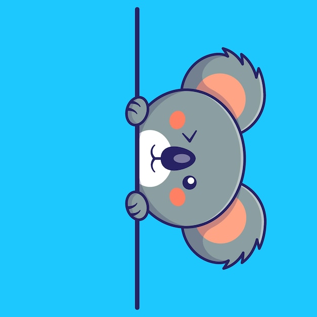 Koala peek simpatico cartone animato vettore illustrazione animale animale kawaii