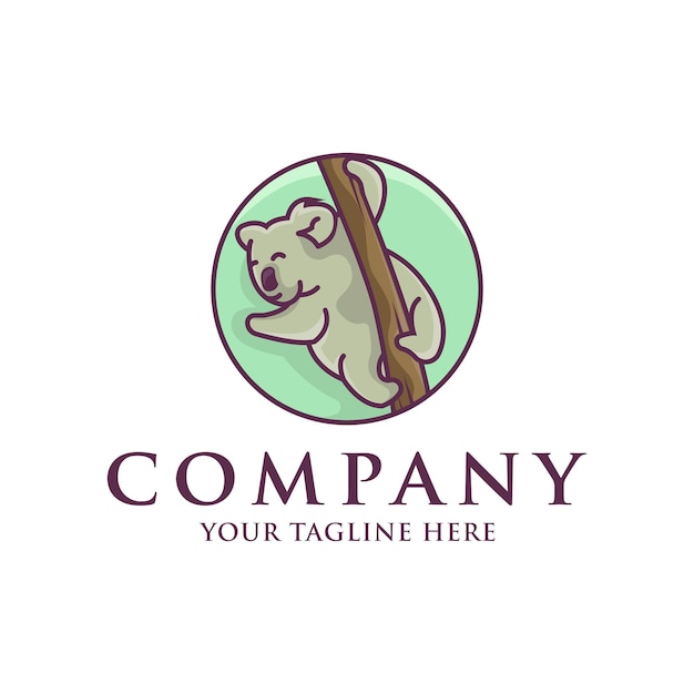 Koala schattig logo ontwerp vector