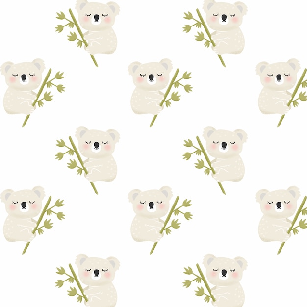 Koala seamless pattern background