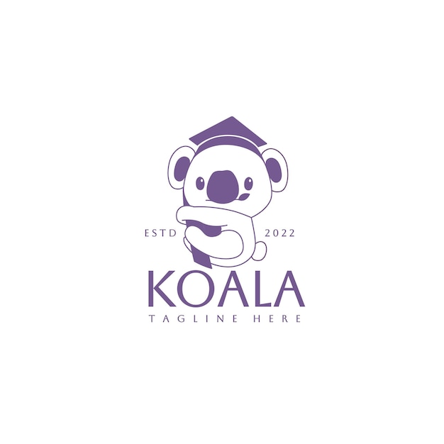 Koala wear educarion pet logo Kleuterschool voorschoolse logo college logo middelbare school logo
