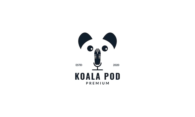 Koala with microphone logo design