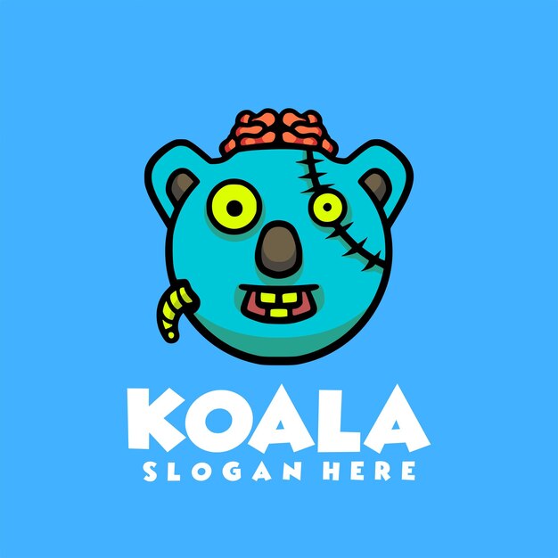 Koala zombie mascot logo template