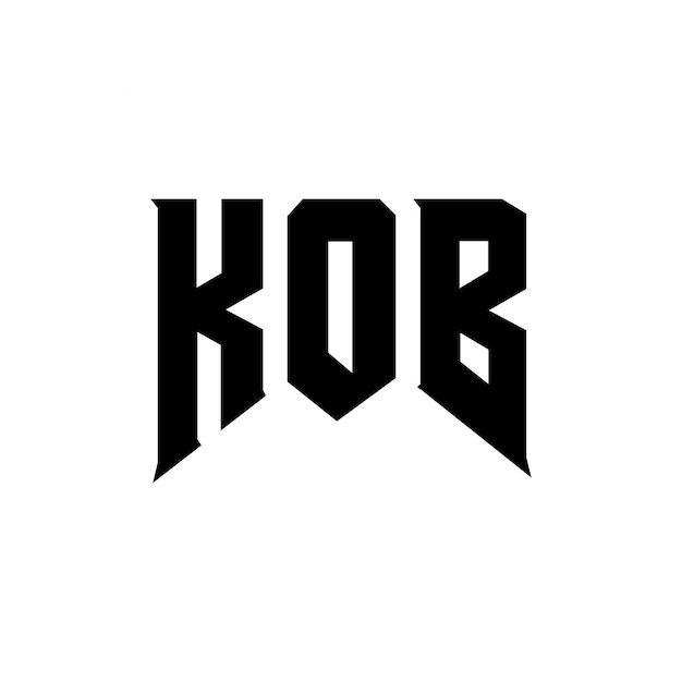 コーブ・レター・ロゴ デザイン 黒と白の色の組み合わせ KOBロゴ ベクトル KOBデザイン KOBアイコン KOBアルファベット KOBタイポグラフィー ロゴデザイン