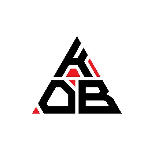 삼각형 모양의 KOB 삼각형 로고 디자인 모노그램 KOB 세각형 터 로고 템플릿과 빨간색 KOB 삼角형 로고 간단하고 우아하고 고급스러운 로고