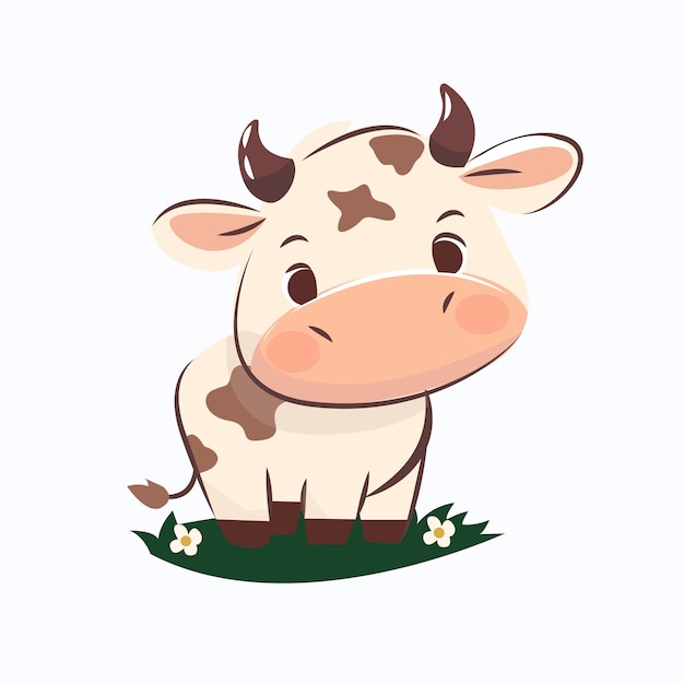 koe schattige koe vector illustratie boerderijdieren