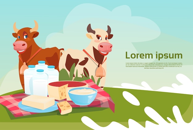 Koeien Verse melk Zuivelproducten Eco Farming Banner