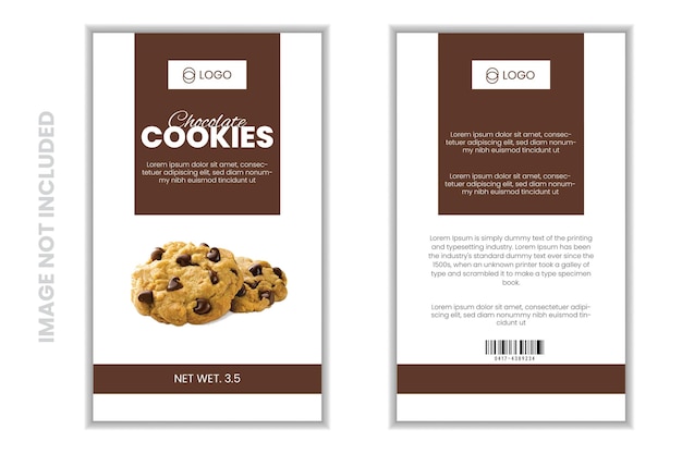 Koekjes zak sjabloon vector uniek modern ontwerp idee