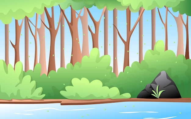 koel uitzicht op de rivier en de bomen