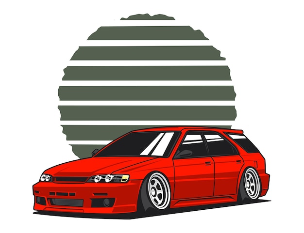 Vector koele outomotive auto in rood accent voor grafische vectorillustratie