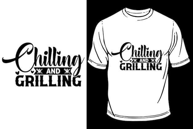 Koelen en grillen T-shirtontwerp