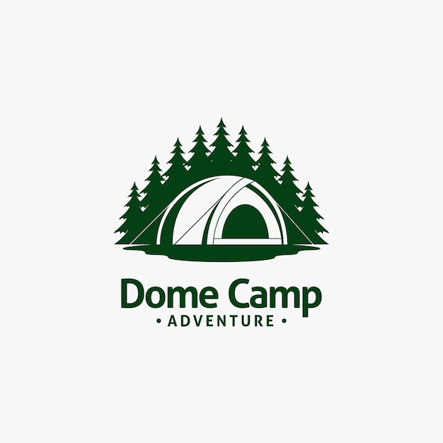 Vector koepel campingtent logo ontwerp