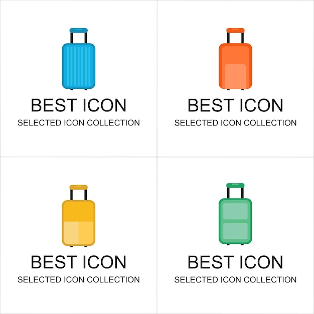 Koffer icon set collectie kan worden gebruikt voor digitaal en print