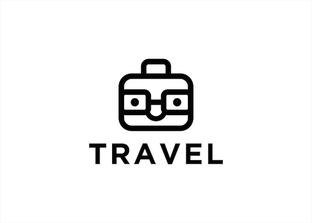 koffer tas reizen koffer logo ontwerp pictogram symbool