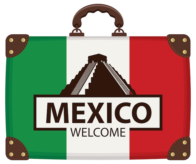 Kofferposter met Mexicaanse vlag